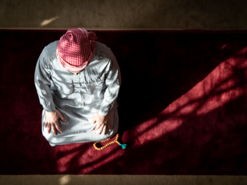 A guy praying Namaz